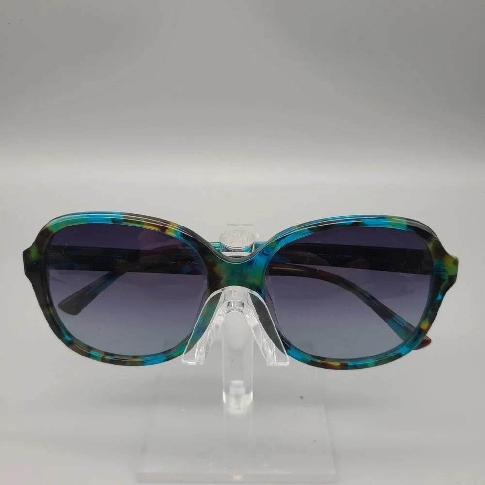 Carfia CA2024 C02 Blue Green Tortoise Polarized Oval Sunglasses 57-17-145